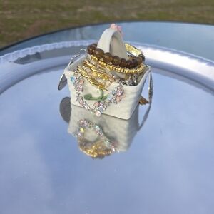 Chic Gold and Brown Bracelet Set